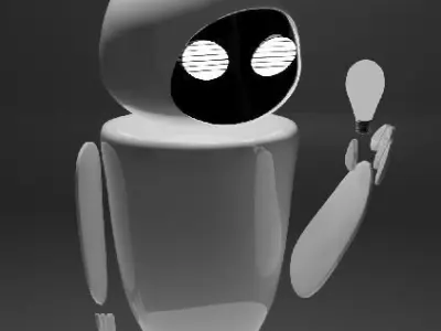 Conceptual Minimalist Robot Low-poly 3D model