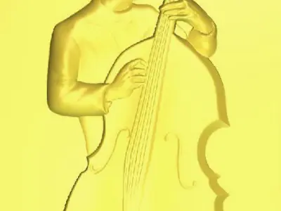 Double Bass Player Free 3D print model
