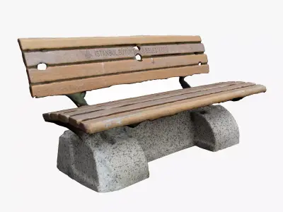Bench park Low-poly 3D model get
