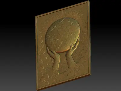 1 Earth CNC Relief Model Free 3D print model