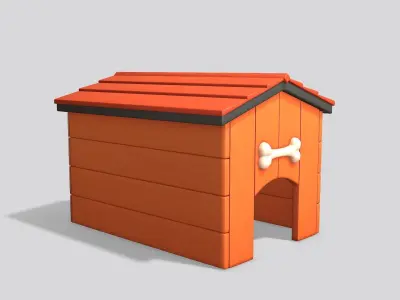 Dog House Cartoon Low-poly 3D model