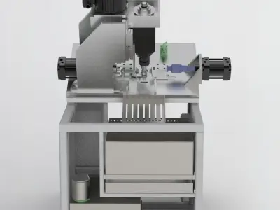 Round product drilling and chamfering machine 3D model