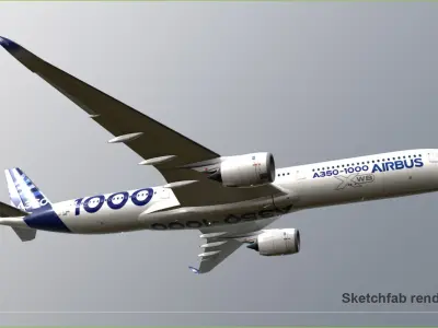 Airbus A350 1000 Home livery Low-poly 3D model