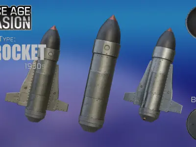 Space Age Invasion Massive Modular Rocket Pack Low-poly 3D model