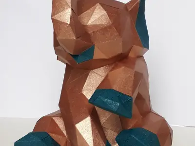 Baby Elephant lowpoly paper Free low-poly 3D model