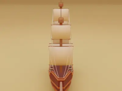 Stylized water ship 3D model for game 3D model