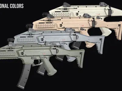 Modular SMG CZ Scorpion EVO 3 A1 Low-poly 3D model