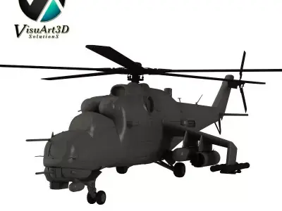 Helicopter Mil Mi24 Hind 3D model