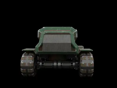Futuristic Armored Vehicle Sci-Fi Off-Road 3D Model Low-poly 3D model