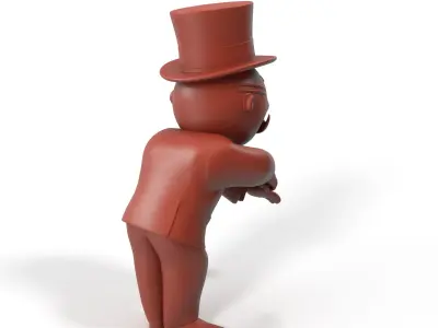 Mr Monopoly Trading Pose for 3D Print 3D print model
