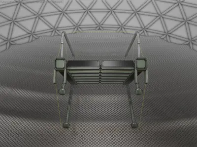 Sci-Fi Stairs - 17 - Green Version Low-poly 3D model