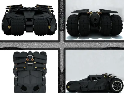 Batmans Tumbler Low-poly 3D model