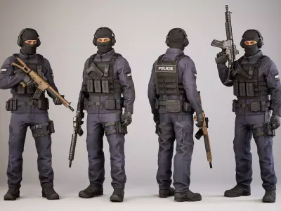 Casual Soldier 16 Low-poly 3D model