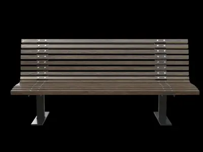Public Bench V-02 Low-poly 3D model