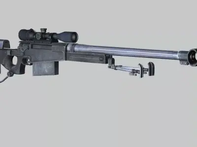 Sniper Denel 2NTW-20 Low-Poly 3D Model Low-poly 3D model purchase