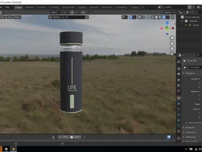 Aluminium Bottle Free 3D model