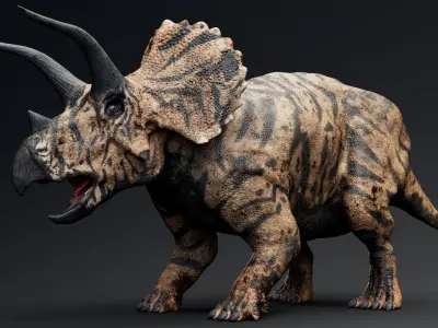 Dinosaur Triceratops Unreal Engine and Unity Projects Low-poly 3D model