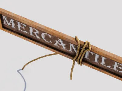 Shop sign Low-poly 3D model