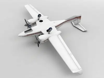  Diamond DA-42 Aircraft  Low-poly 3D model