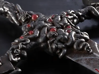 Stormbringer  Chaos Sword Low-poly 3D model