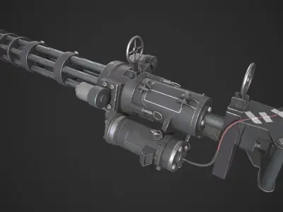 Gatling Gun Low-poly 3D model