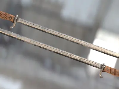 Seitengewehr 1898 Low-poly 3D model