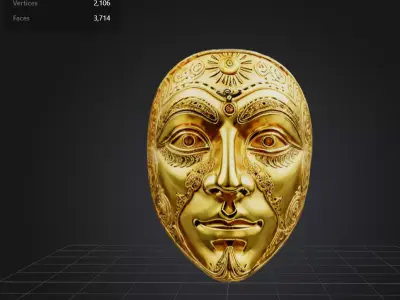 Mask of the Sun Low-poly 3D model