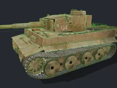 Tiger tank Low-poly 3D model