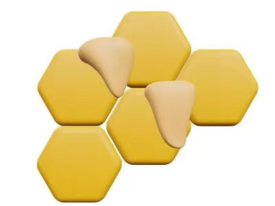 Honeycomb 3D Model honeycombs Low-poly 3D model