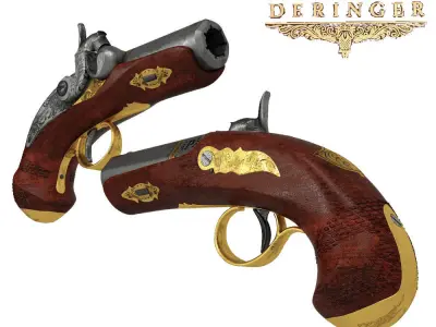 Weapon set of Philadelphia Deringer 3D model