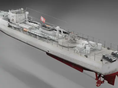 Schnellboot s38 Fast attack craft  Low-poly 3D model