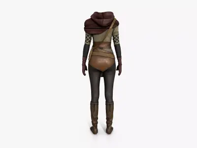 Women Warrior Vintage Costume 3D model