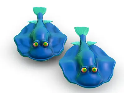 Hi-Poly Subdivision 3D Model Stingray Fish Low-poly 3D model