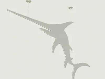 Fish Restaurant Sign 01 3D model