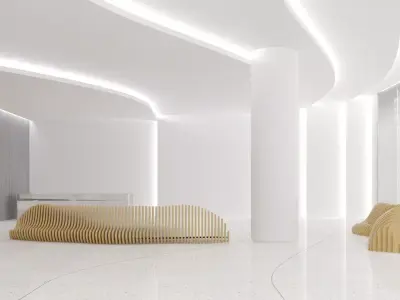 Contemporary lobby in business center 3D model