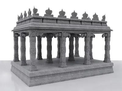 Hindu temple Low-poly 3D model