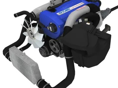 Nissan RB26DETT by Tomei engine Low-poly 3D model