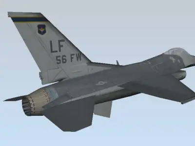 F-16C Fighting Falcon Low poly 3D model Low-poly 3D model