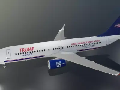 Trump Vance president Boeing  737-800 low poly Low-poly 3D model