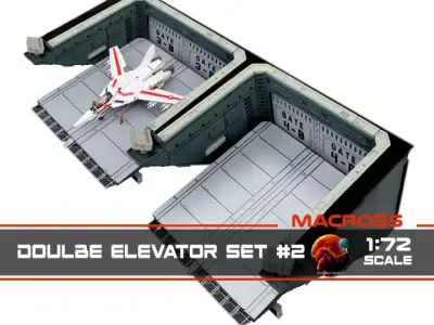 Set2 - Macross SDF-1 Prometheus Double Hangar elevator 3D print model