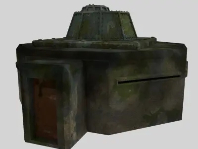 WW II pillbox blockhaus Low-poly 3D model