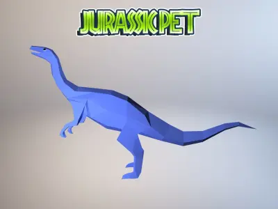 Anchisaurus Polyzelus Low-poly 3D model