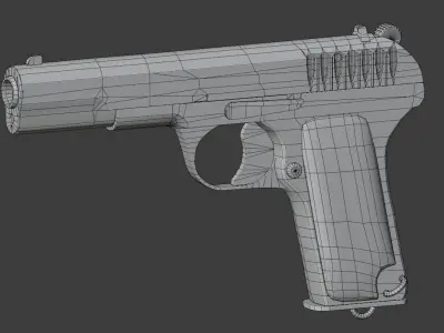 TT Pistol Low-poly 3D model