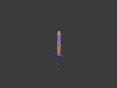 Radiant Blade Stylized Fantasy Sword Low-poly 3D model