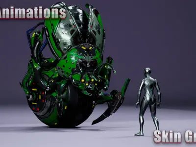 Sci-Fi Insect Miner Beetle Low-poly 3D model