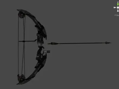 archer bow with arrow low-poly 3d model Low-poly 3D model