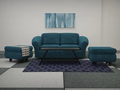 Sofa-01-vintage modern living room furniture Free 3D model
