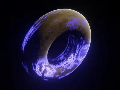 Planet Donut Ready to game Low-poly 3D model