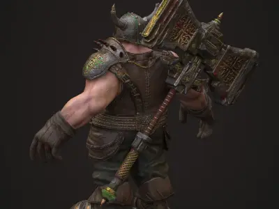 Mega hammer Low-poly 3D model