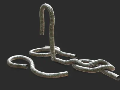 Aluminum Hose Air Duct Pipe Low-poly 3D model